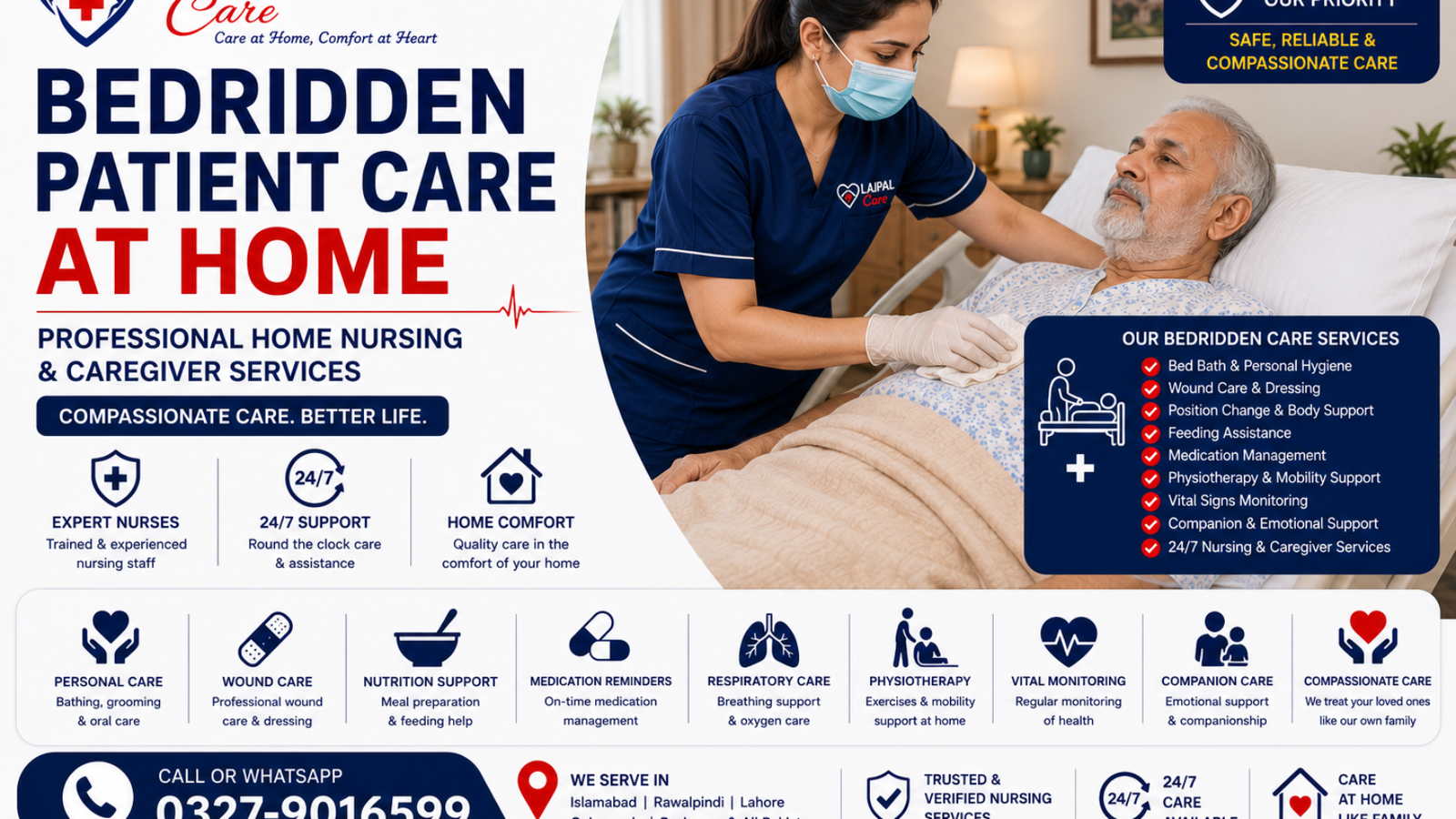 Bedridden Patient Care at Home | Professional Home Nursing & Caregiver Services